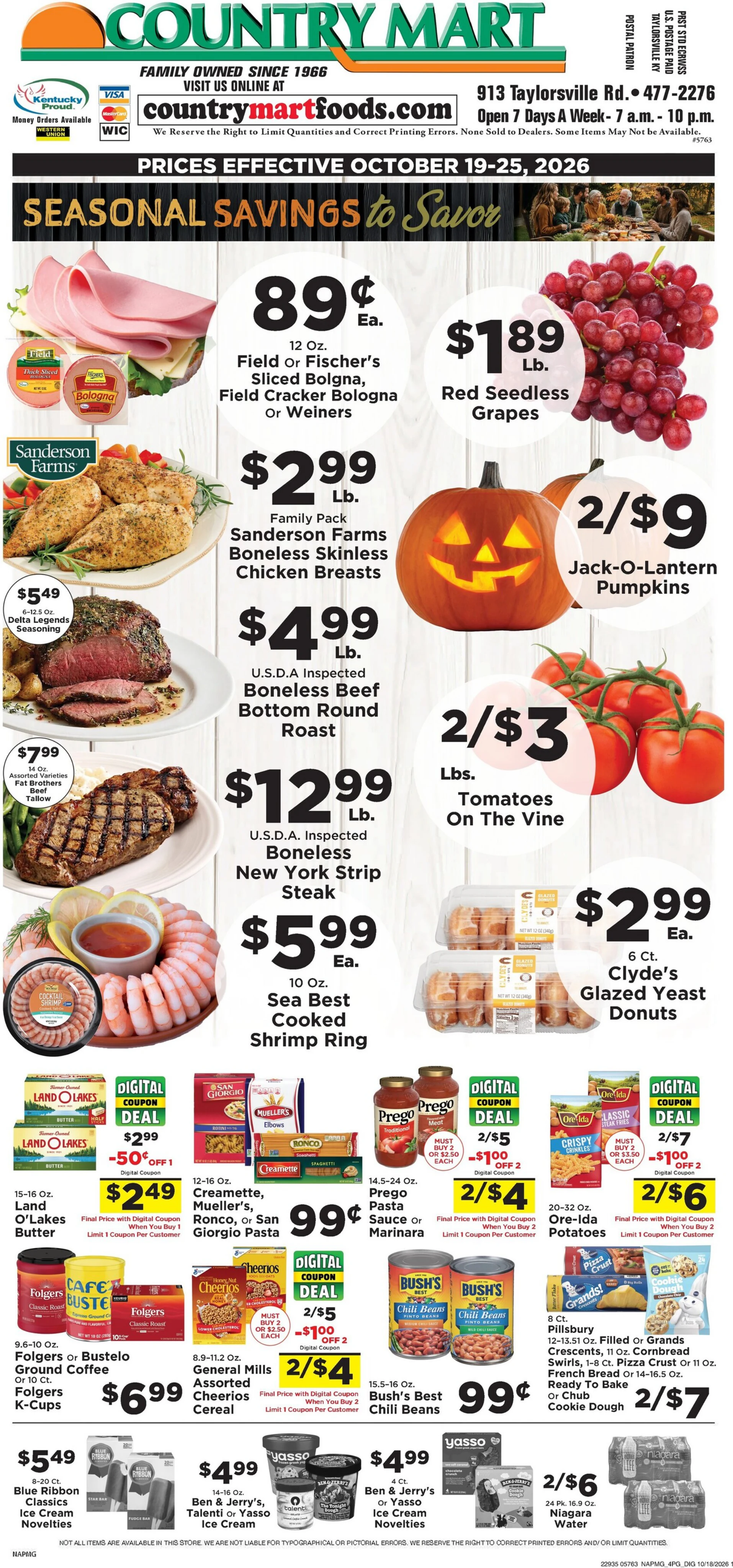 Taylorsville Country Mart Current Ad - Page 1