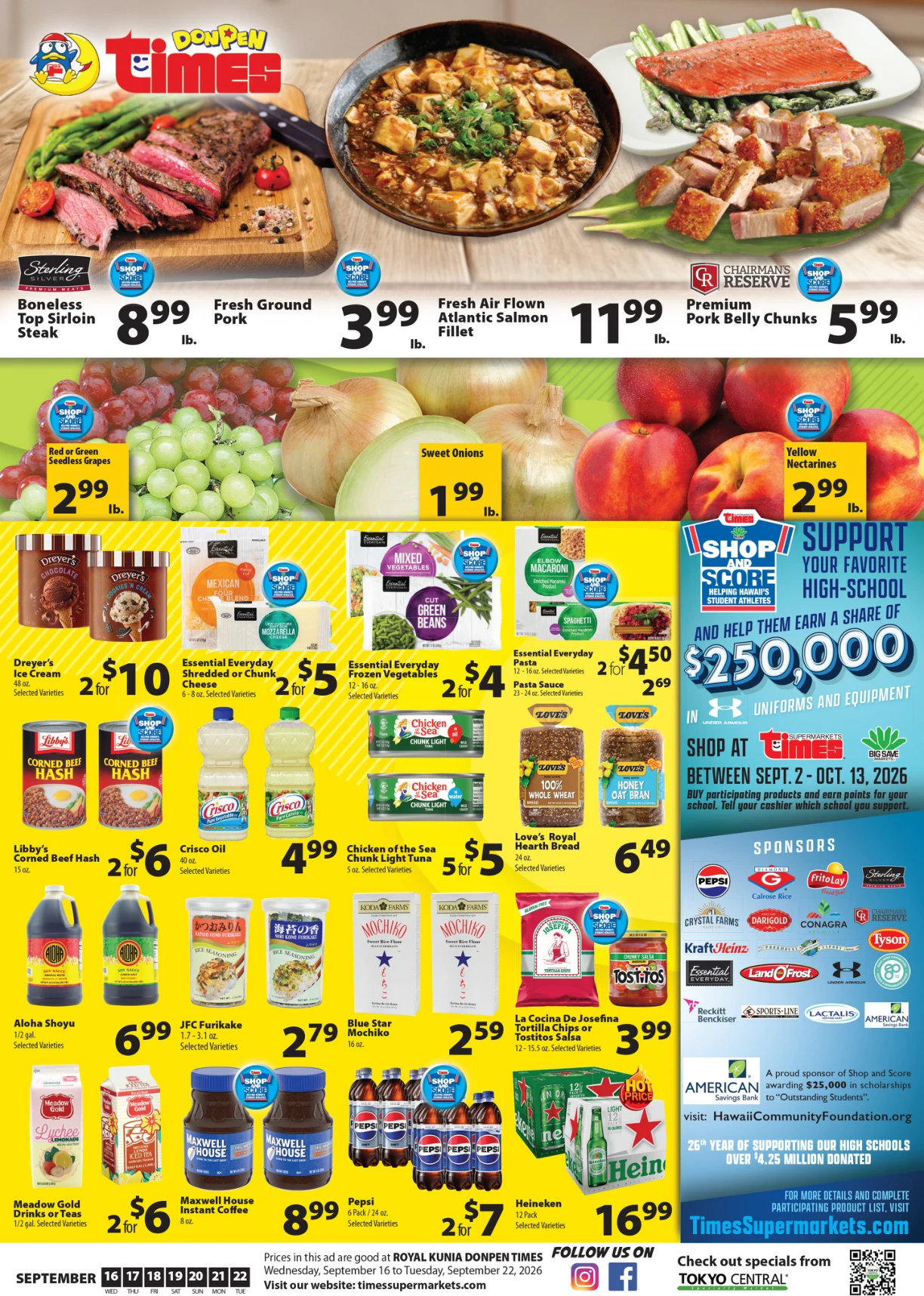 Times Supermarket Hawaii - Donpen Times Buy Now and Save DONPEN TIMES KUNIA AD - Sep 16, 2026 - Page 1