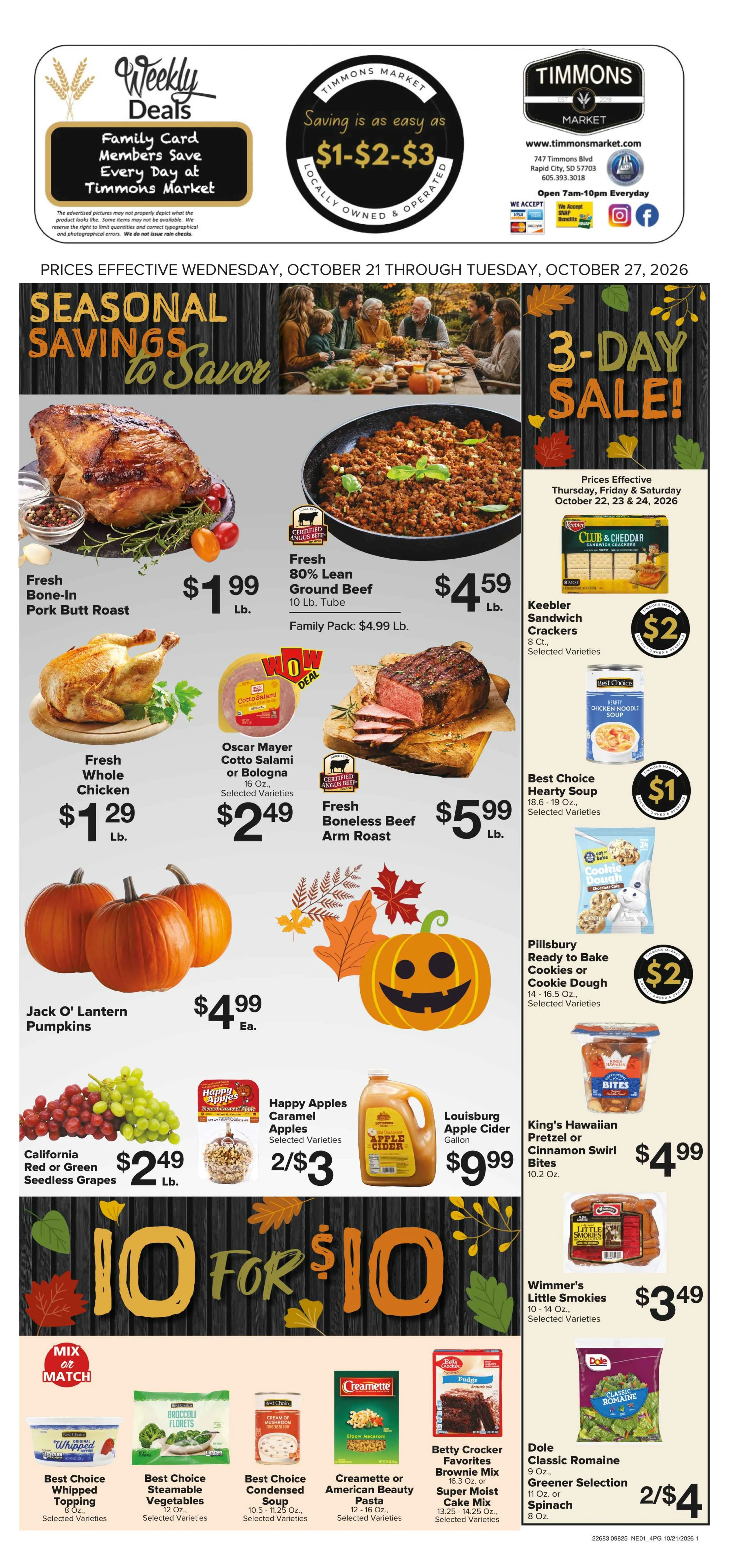 Timmons Market Weekly Ad - Page 1