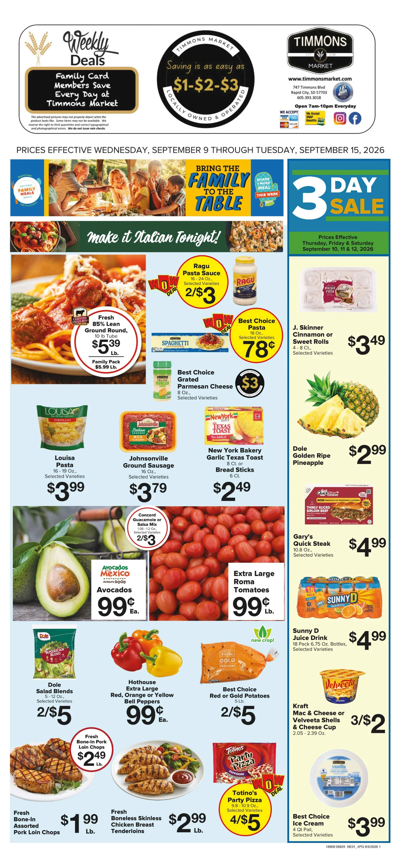 Timmons Market Weekly Ad - Page 1