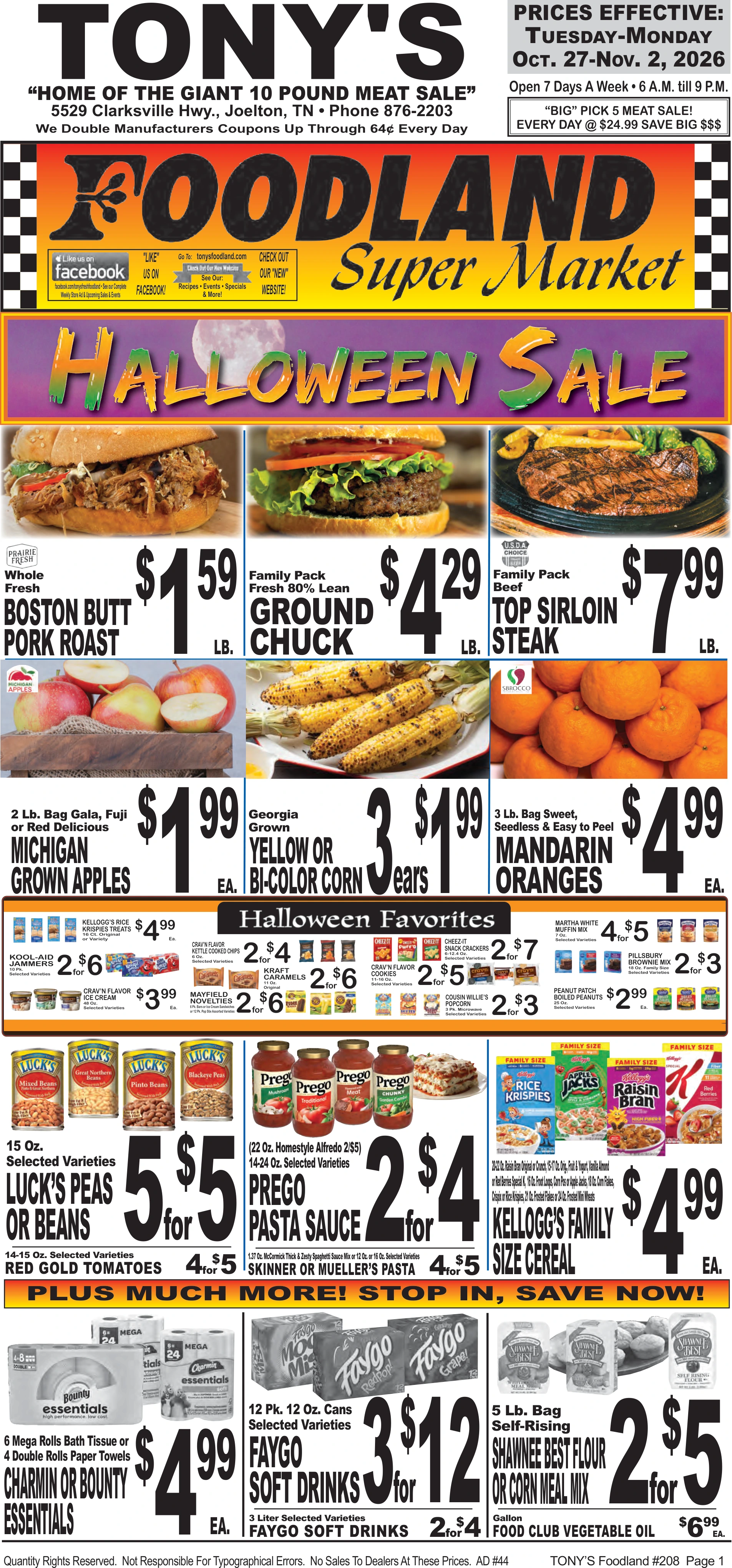 Tony's Foodland Weekly Specials - Page 1