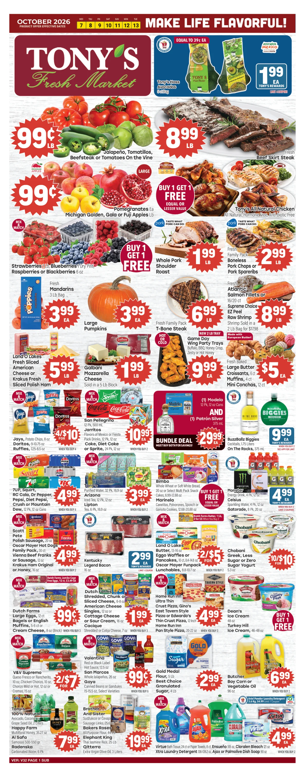 Tony's Fresh Market Weekly Ad Oct 07th to Oct 13th - Page 1