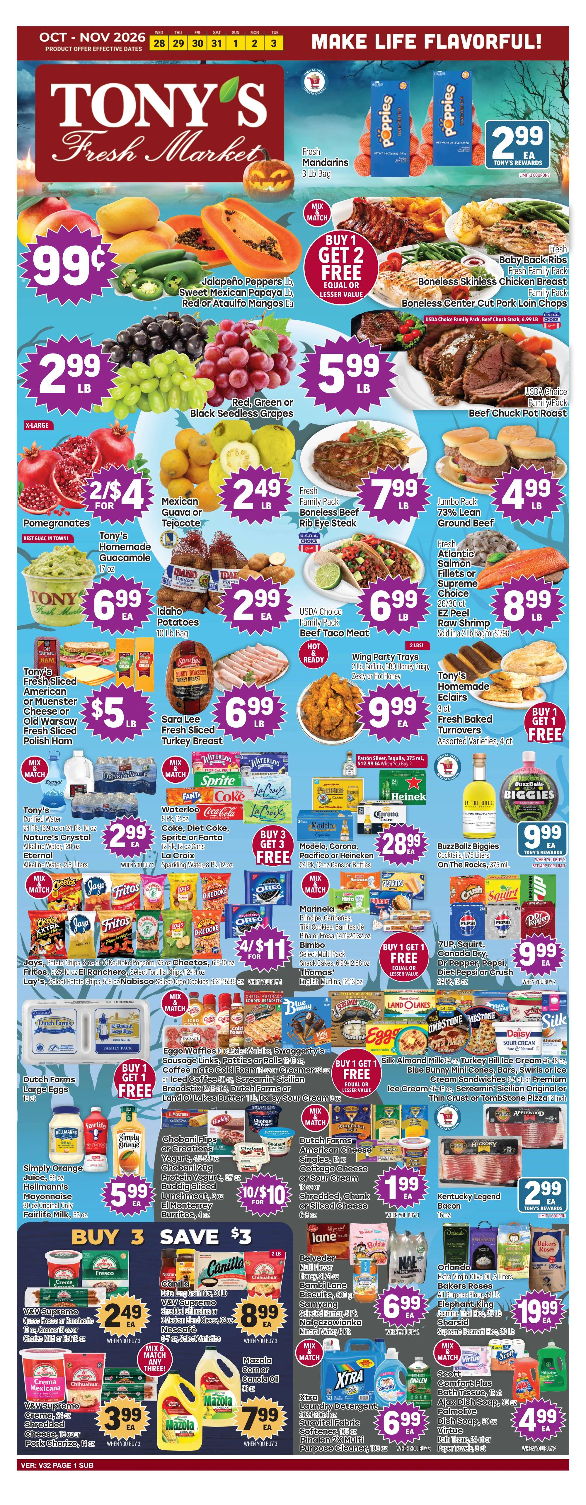 Tony's Fresh Market Weekly Ad Oct 28th to Nov 03rd - Page 1