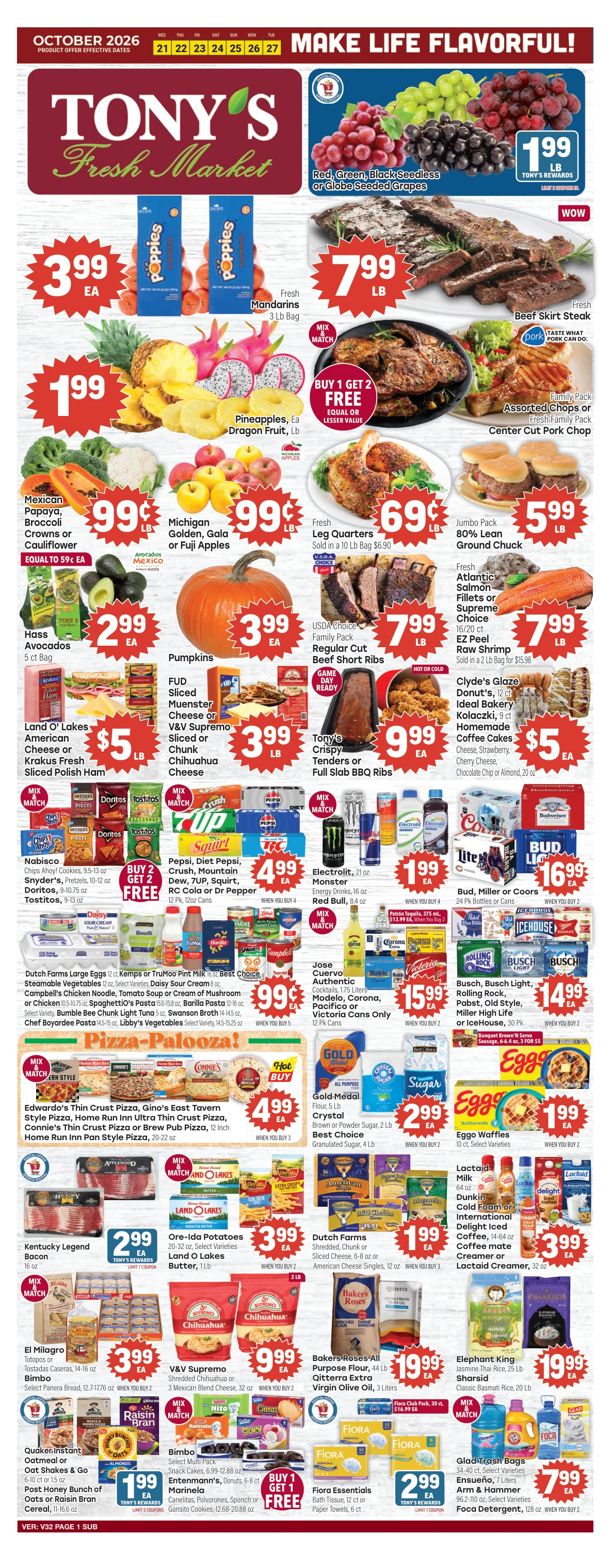 Tony's Fresh Market Weekly Ad Oct 21st to Oct 27th - Page 1