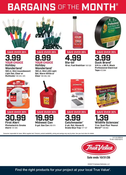 October Bargains of the Month