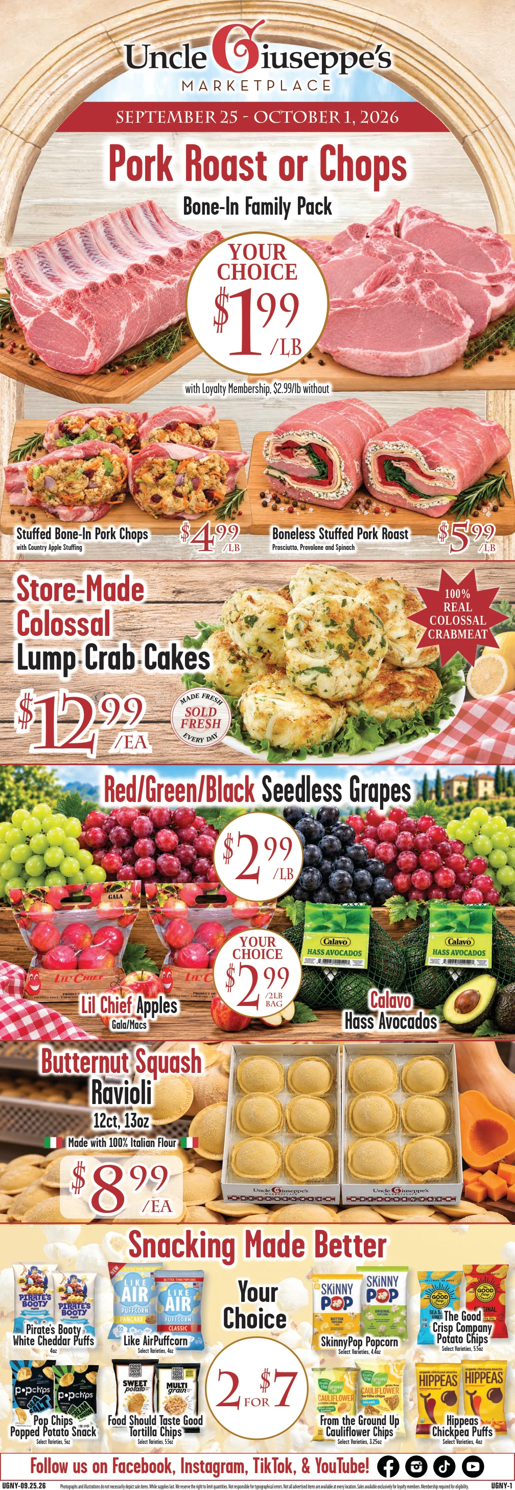 Uncle Giuseppe's New York Uncle Giuseppe's Circular 9/25-10/1 - Page 1
