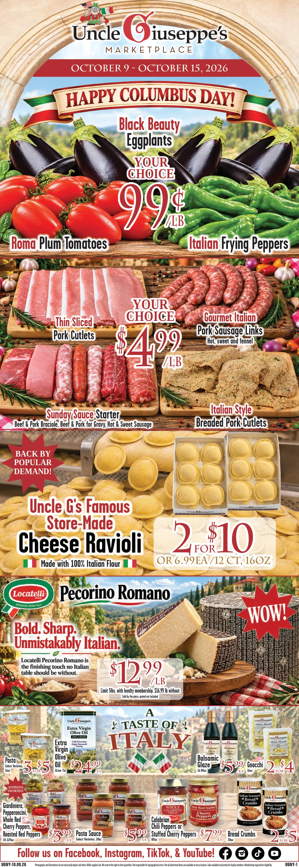 Uncle Giuseppe's New York Uncle Giuseppe's Circular 10/09 - 10/15 - Page 1