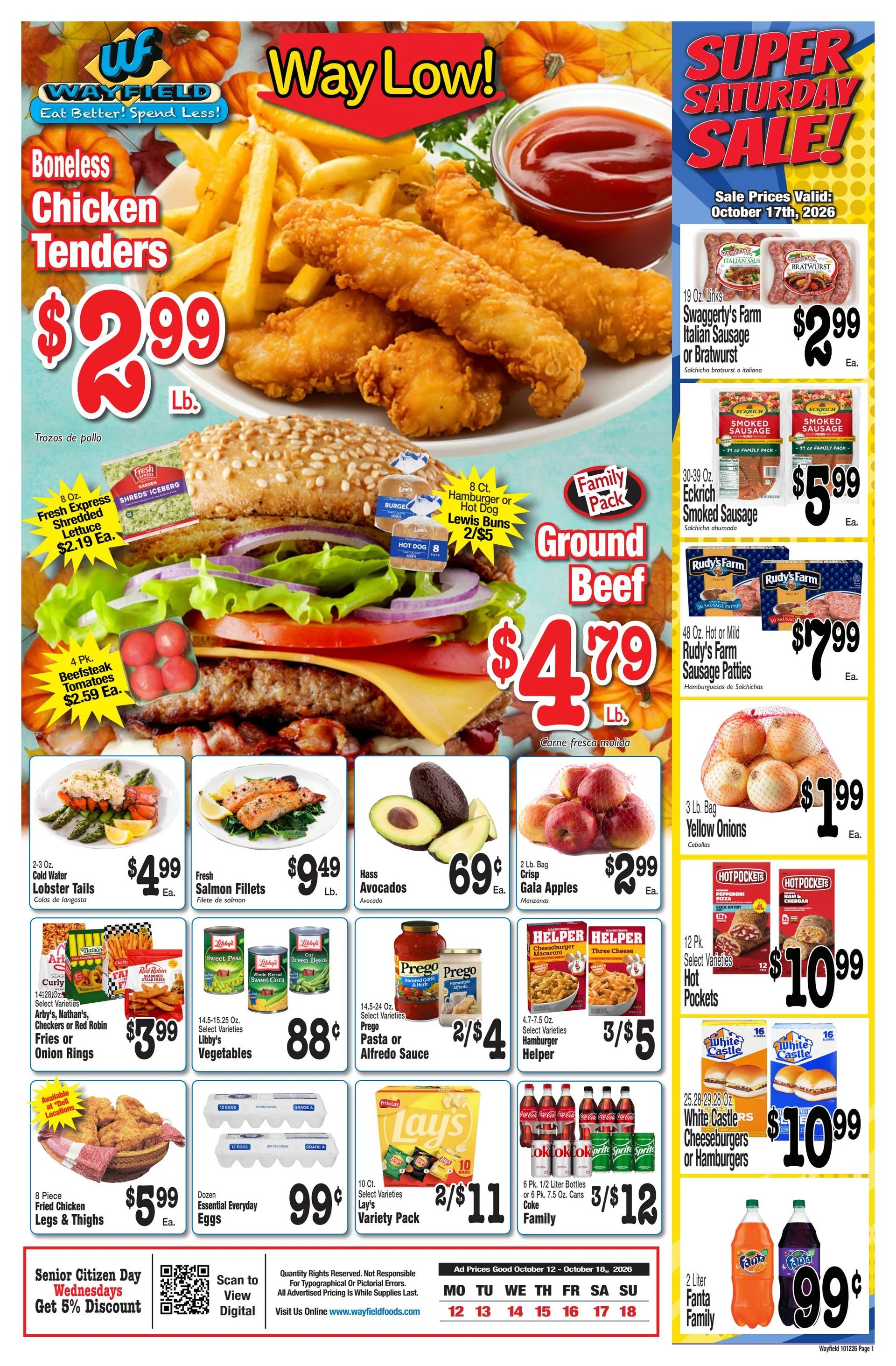 Wayfield Foods Weekly Ad 10/12/2026 - 10/18/2026 - Page 1