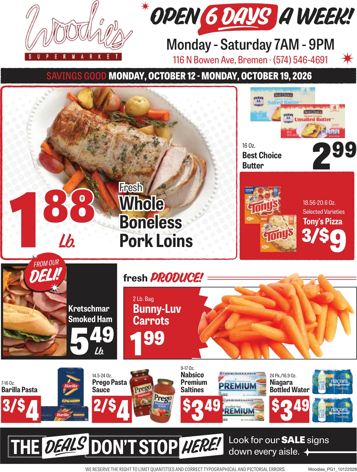 Woodie's Supermarket Weekly Ad - Page 1
