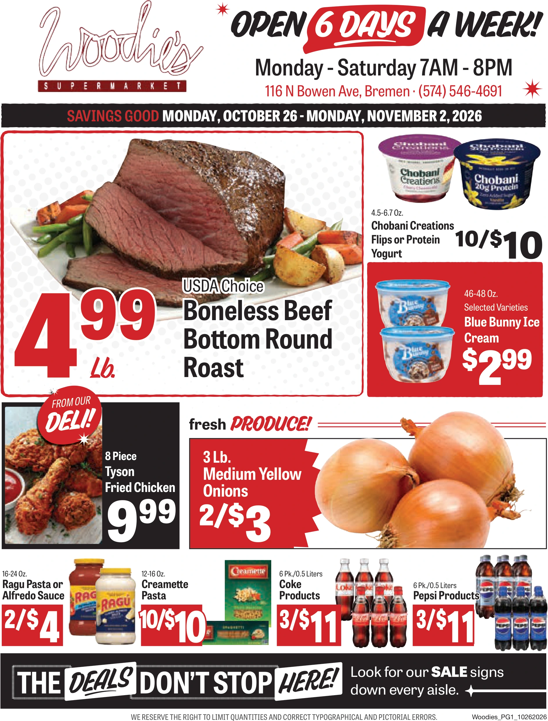 Woodie's Supermarket Weekly Ad - Page 1